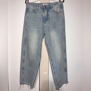 Blue High Rise Crop Jean